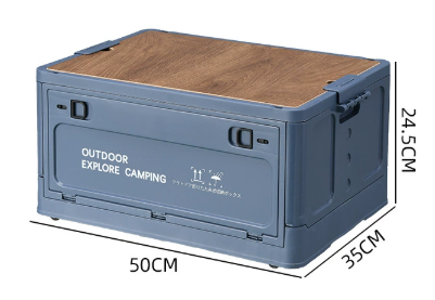 50l camping oraganizer met houten lippen