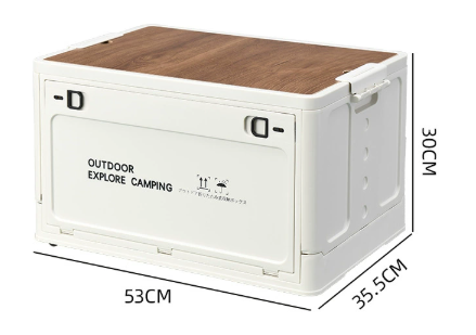 60L camping orgainizer met houten lippen