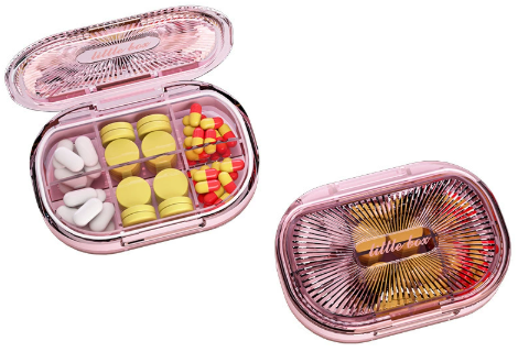 Verzegelde compartimenten draagbare pilbox